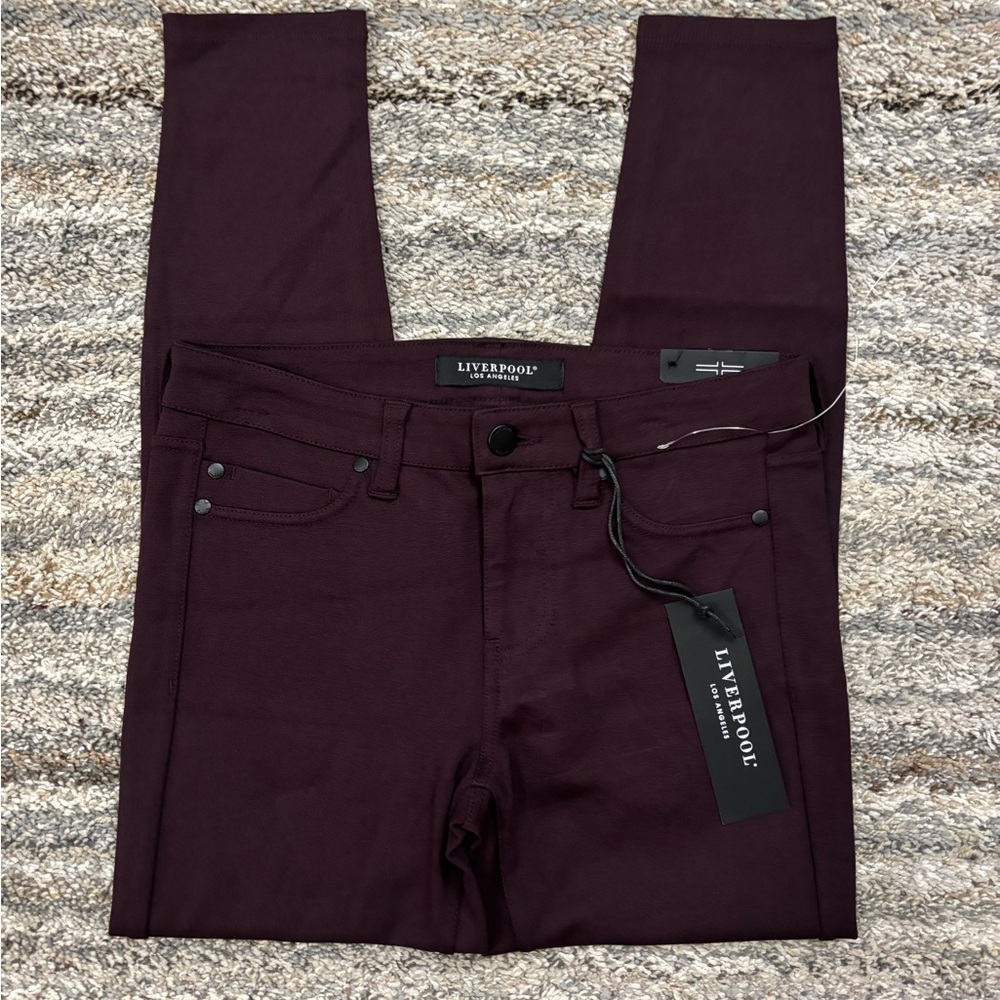 Liverpool Mid Rise Skinny Jeans Aubergine Sz 2/26P NWT | Liverpool Skinny NEW- - Picture 2 of 13